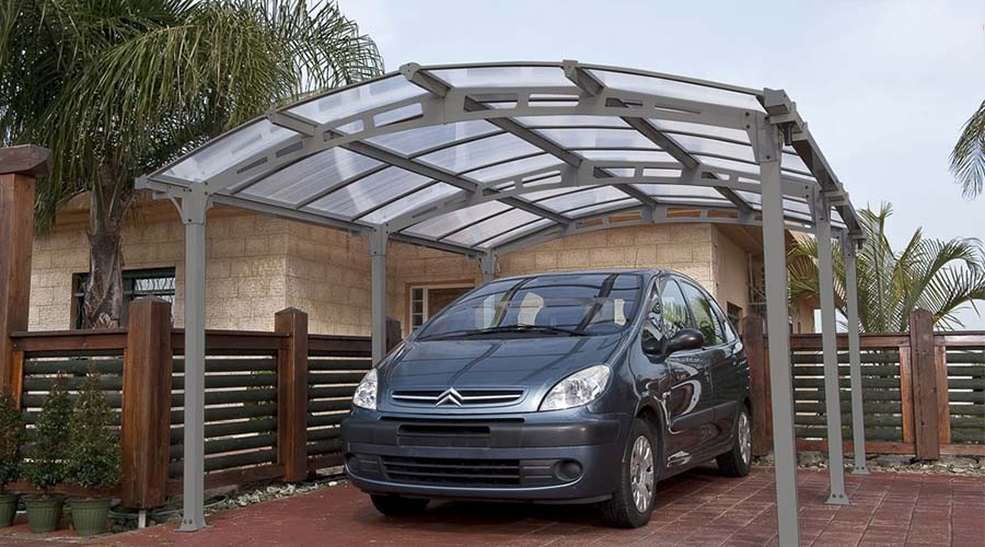 Nhà để xe lợp mái poly rỗng